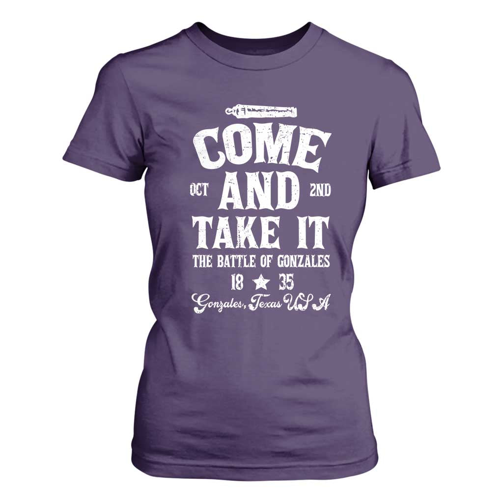 History Of Texas T Shirt For Women Come And Take It The Battle Of Gonzales TS11 Purple Print Your Wear