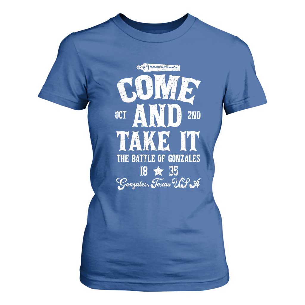 History Of Texas T Shirt For Women Come And Take It The Battle Of Gonzales TS11 Royal Blue Print Your Wear