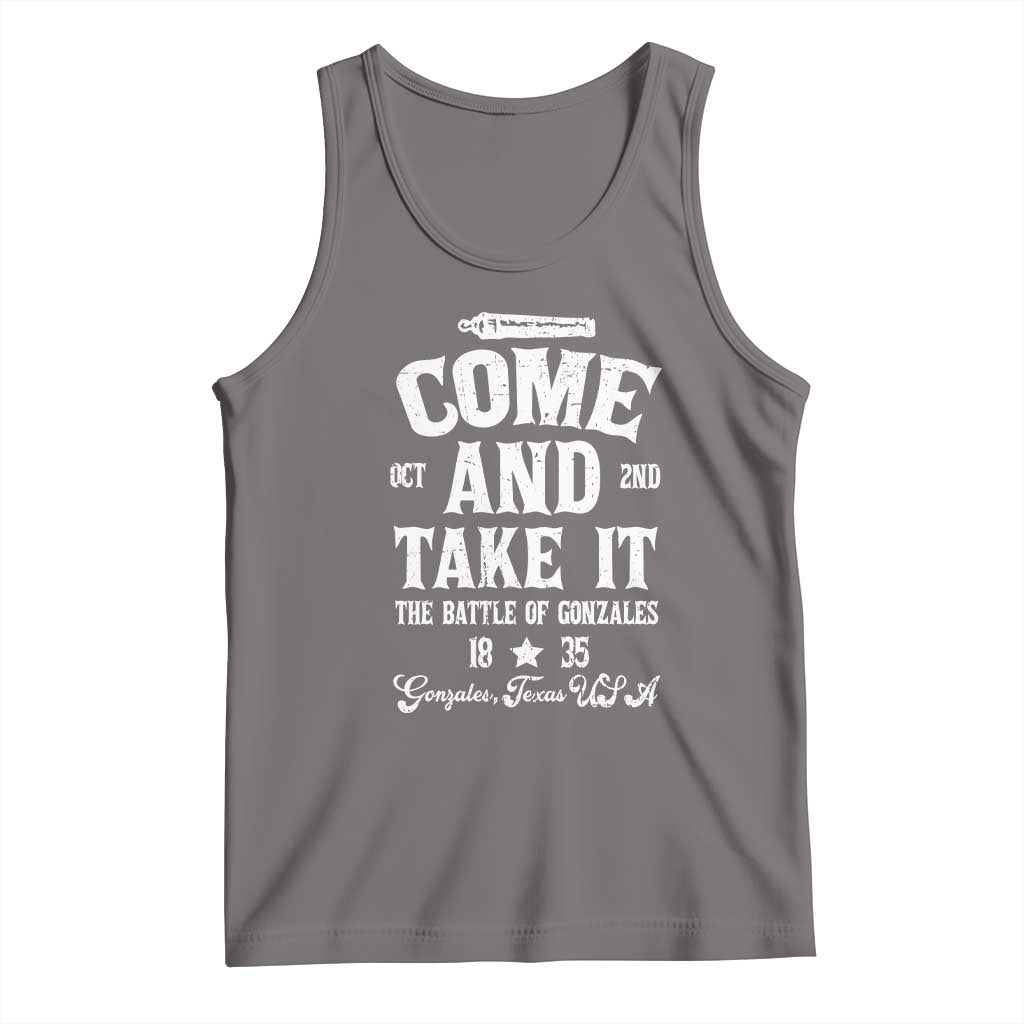 History Of Texas Tank Top Come And Take It The Battle Of Gonzales TS11 Deep Heather Print Your Wear