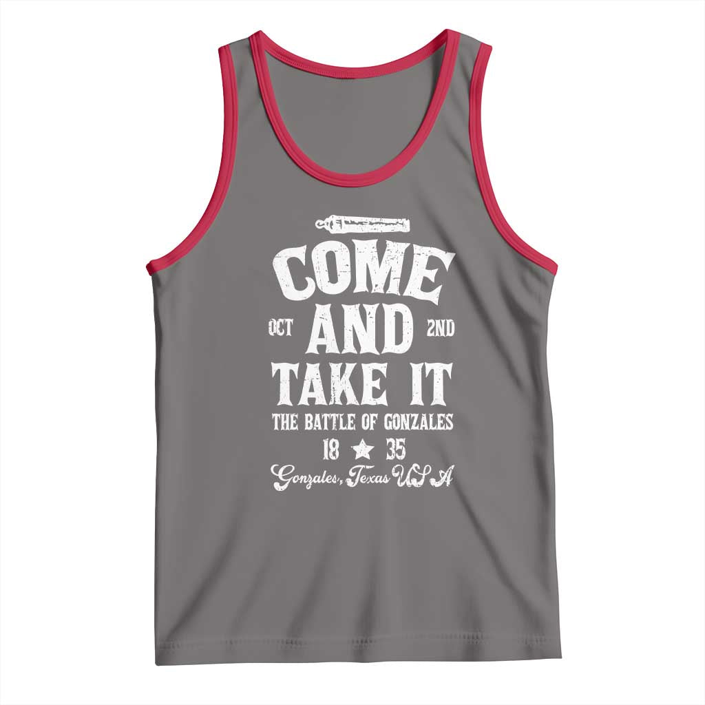 History Of Texas Tank Top Come And Take It The Battle Of Gonzales TS11 Deep Heather Red Print Your Wear