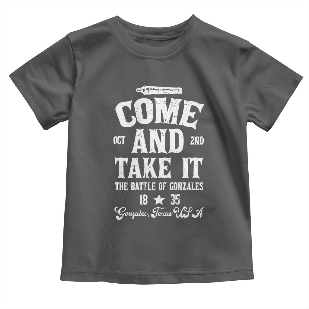 History Of Texas Toddler T Shirt Come And Take It The Battle Of Gonzales TS11 Dark Heather Print Your Wear