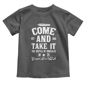 History Of Texas Toddler T Shirt Come And Take It The Battle Of Gonzales TS11 Dark Heather Print Your Wear