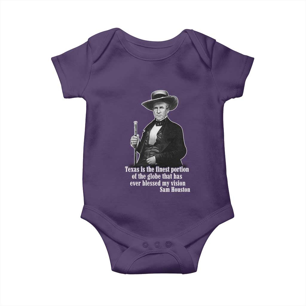 Sam Houston Baby Onesie Texas Is The Finest Portion Of The Globe That Has Ever Blessed My Vision TS11 Purple Print Your Wear