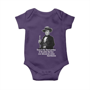 Sam Houston Baby Onesie Texas Is The Finest Portion Of The Globe That Has Ever Blessed My Vision TS11 Purple Print Your Wear