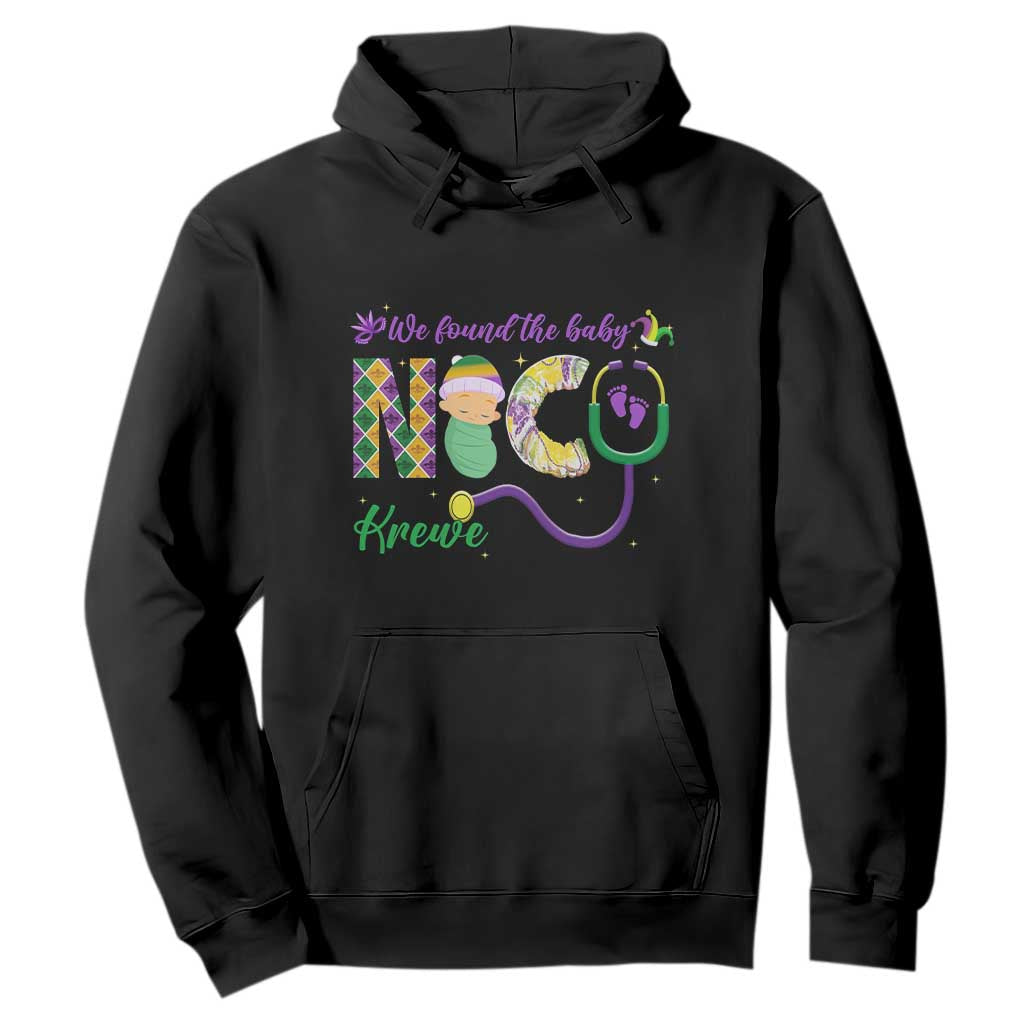 Funny NICU Mardi Gras Hoodie We Found The Baby NICU Krewe King Cake TS11 Black Print Your Wear