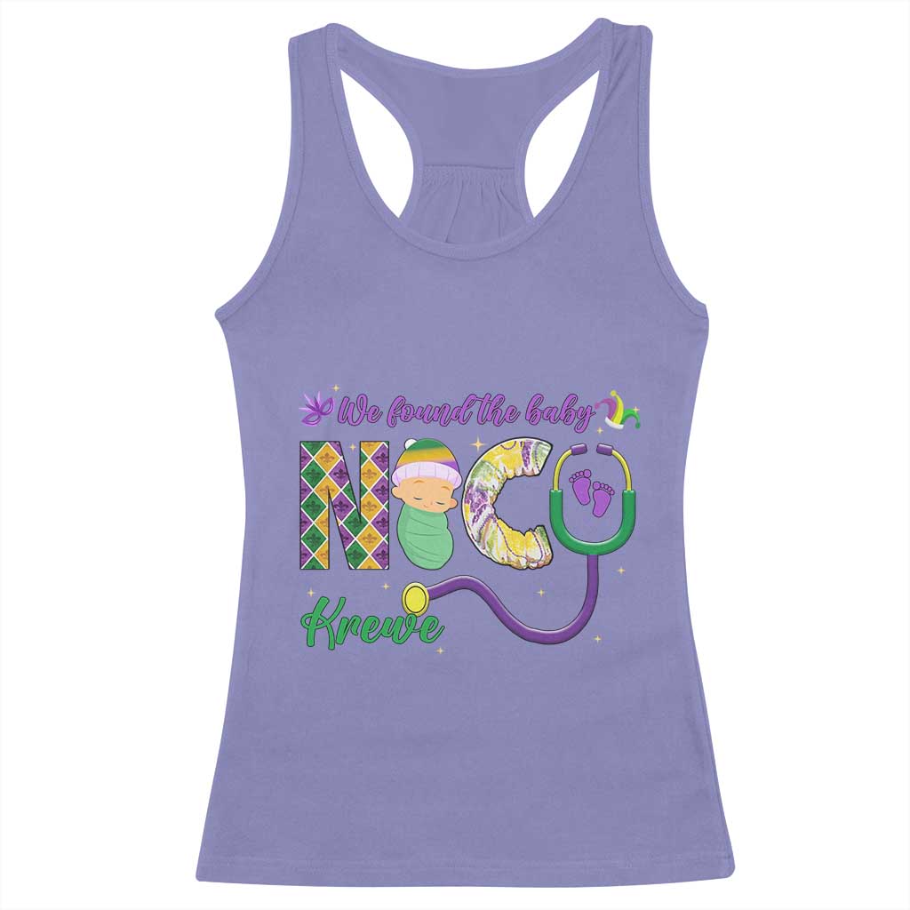 Funny NICU Mardi Gras Racerback Tank Top We Found The Baby NICU Krewe King Cake TS11 Violet Print Your Wear