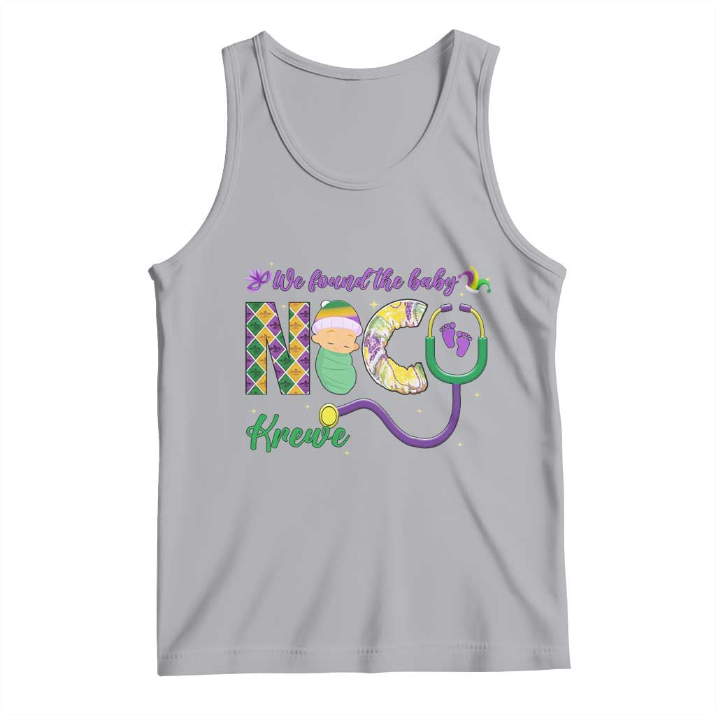 Funny NICU Mardi Gras Tank Top We Found The Baby NICU Krewe King Cake TS11 Athletic Heather Print Your Wear