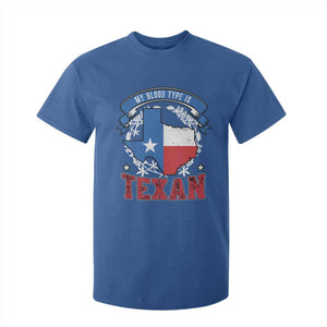 My Blood Types Is Texan T Shirt For Kid Proud American Texan TX Map Bluebonnet TS11 Royal Blue Print Your Wear