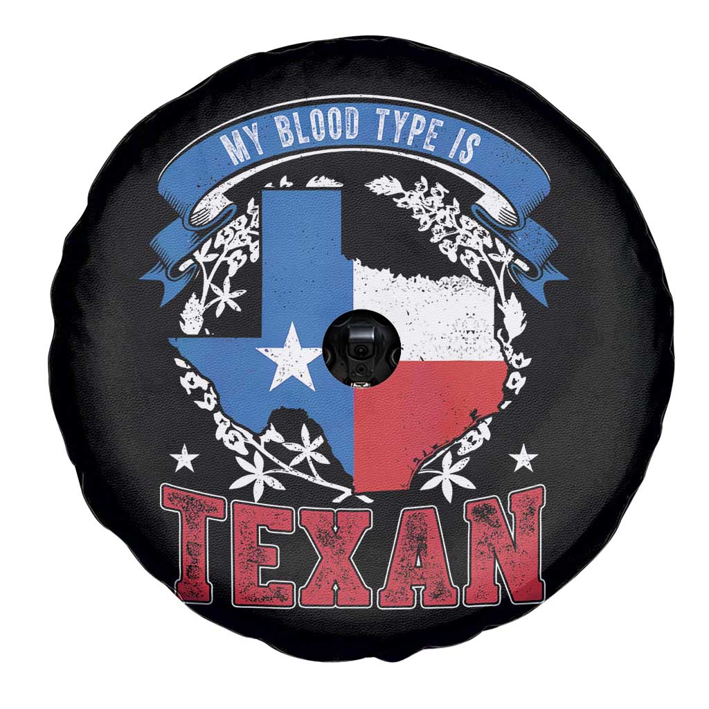 My Blood Types Is Texan Spare Tire Cover Proud American Texan TX Map Bluebonnet TS11 Print Your Wear