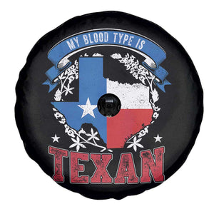 My Blood Types Is Texan Spare Tire Cover Proud American Texan TX Map Bluebonnet TS11 Print Your Wear