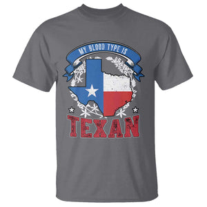 My Blood Types Is Texan T Shirt Proud American Texan TX Map Bluebonnet TS11 Charcoal Print Your Wear