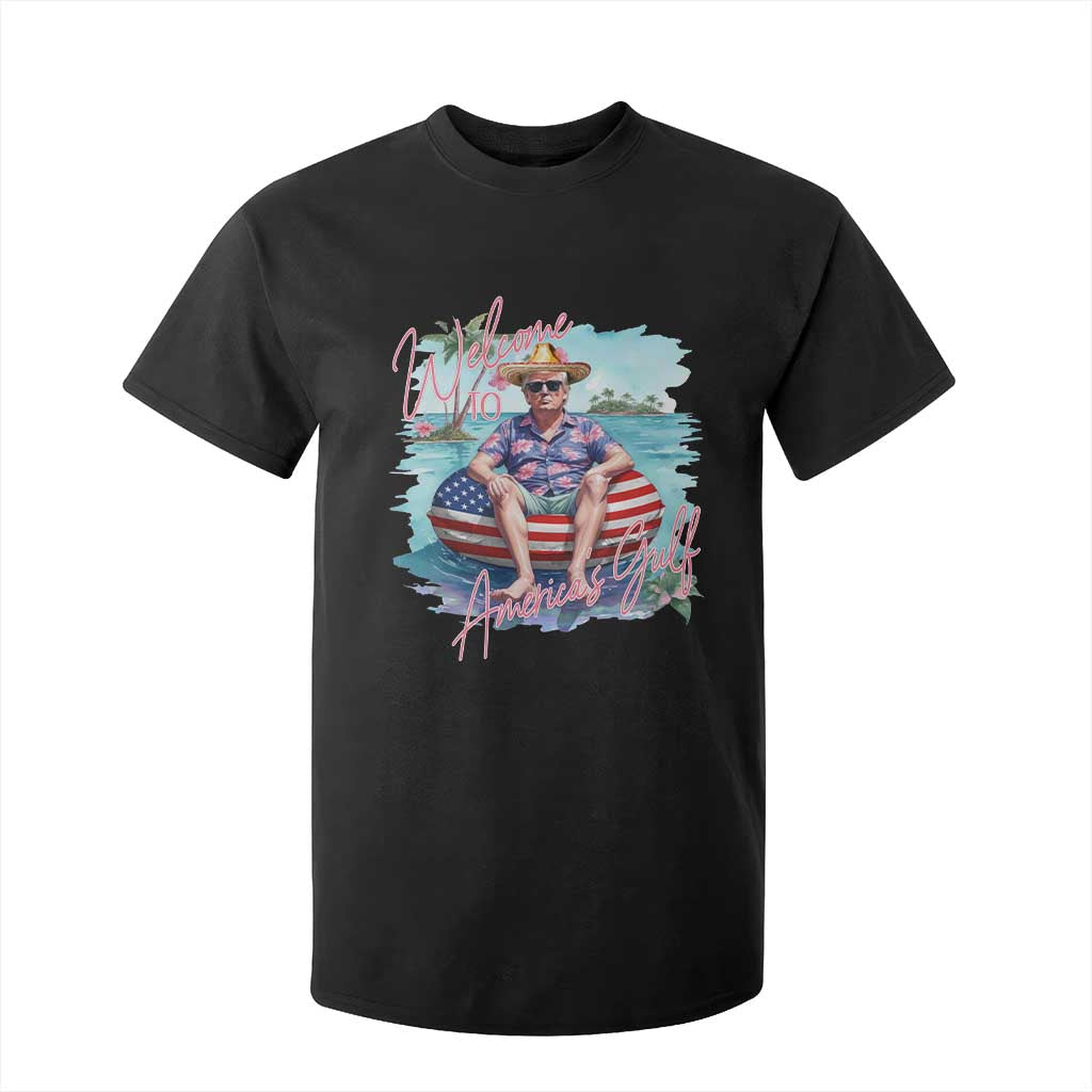 Funny Trump 2025 Welcome To America's Gulf T Shirt For Kid Trump Sombrero Hat TS11 Black Print Your Wear