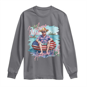 Funny Trump 2025 Welcome To America's Gulf Long Sleeve Shirt Trump Sombrero Hat TS11 Charcoal Print Your Wear