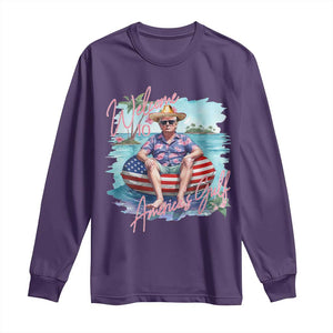 Funny Trump 2025 Welcome To America's Gulf Long Sleeve Shirt Trump Sombrero Hat TS11 Purple Print Your Wear
