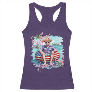 Funny Trump 2025 Welcome To America's Gulf Racerback Tank Top Trump Sombrero Hat TS11 Purple Print Your Wear