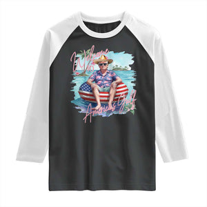 Funny Trump 2025 Welcome To America's Gulf Raglan Shirt Trump Sombrero Hat TS11 Black White Print Your Wear