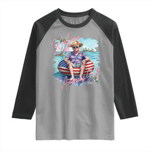 Funny Trump 2025 Welcome To America's Gulf Raglan Shirt Trump Sombrero Hat TS11 Sport Gray Black Print Your Wear