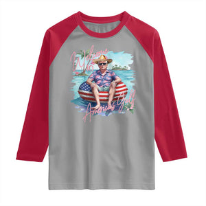 Funny Trump 2025 Welcome To America's Gulf Raglan Shirt Trump Sombrero Hat TS11 Sport Gray Red Print Your Wear