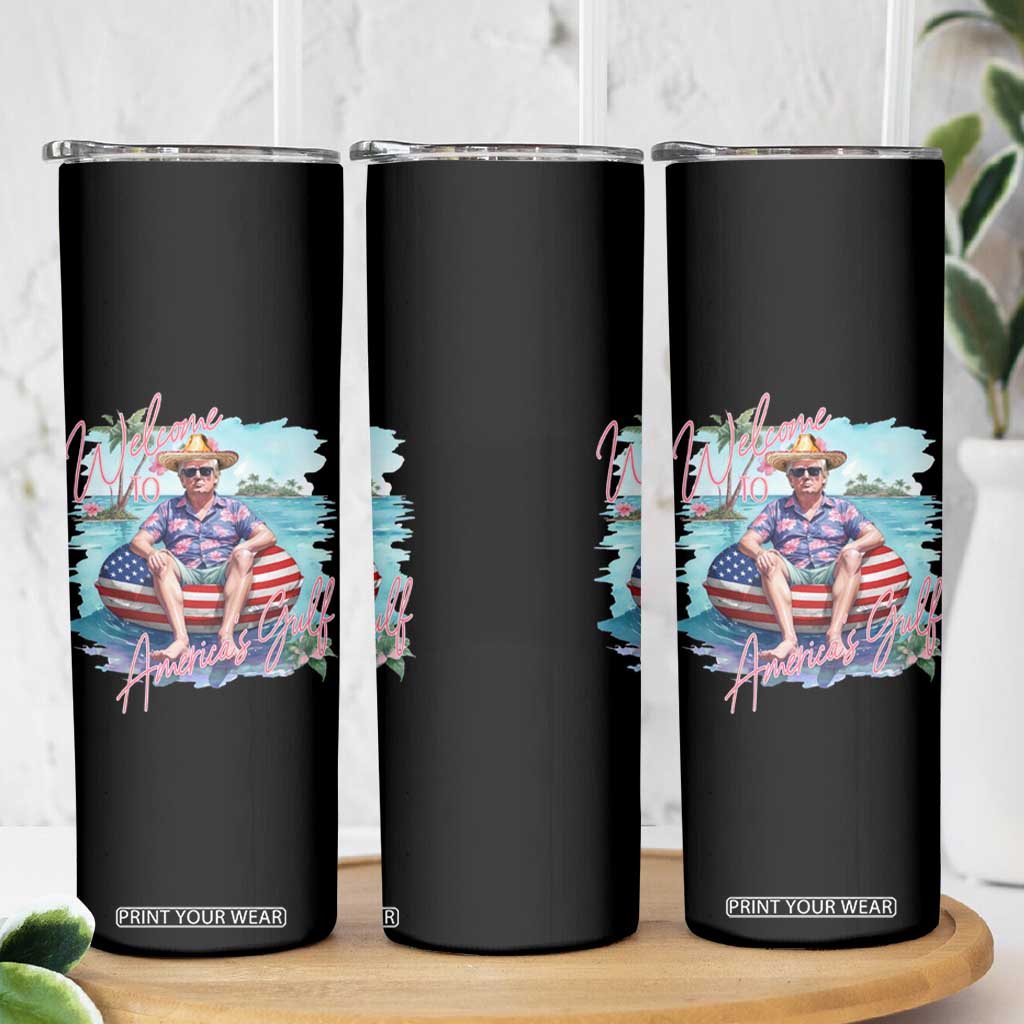 Funny Trump 2025 Welcome To America's Gulf Skinny Tumbler Trump Sombrero Hat TS11 Print Your Wear
