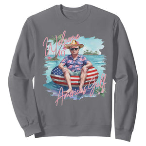 Funny Trump 2025 Welcome To America's Gulf Sweatshirt Trump Sombrero Hat TS11 Charcoal Print Your Wear