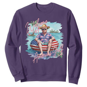 Funny Trump 2025 Welcome To America's Gulf Sweatshirt Trump Sombrero Hat TS11 Purple Print Your Wear