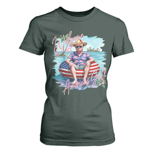 Funny Trump 2025 Welcome To America's Gulf T Shirt For Women Trump Sombrero Hat TS11 Dark Forest Green Print Your Wear