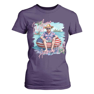 Funny Trump 2025 Welcome To America's Gulf T Shirt For Women Trump Sombrero Hat TS11 Purple Print Your Wear