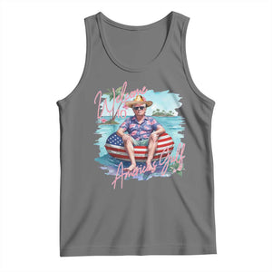 Funny Trump 2025 Welcome To America's Gulf Tank Top Trump Sombrero Hat TS11 Black Heather Print Your Wear