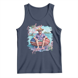 Funny Trump 2025 Welcome To America's Gulf Tank Top Trump Sombrero Hat TS11 Navy Print Your Wear