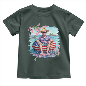 Funny Trump 2025 Welcome To America's Gulf Toddler T Shirt Trump Sombrero Hat TS11 Dark Forest Green Print Your Wear