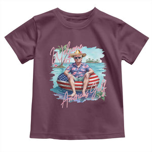 Funny Trump 2025 Welcome To America's Gulf Toddler T Shirt Trump Sombrero Hat TS11 Maroon Print Your Wear