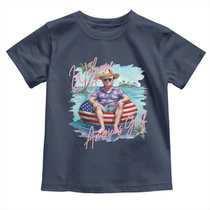 Funny Trump 2025 Welcome To America's Gulf Toddler T Shirt Trump Sombrero Hat TS11 Navy Print Your Wear