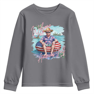 Funny Trump 2025 Welcome To America's Gulf Youth Sweatshirt Trump Sombrero Hat TS11 Charcoal Print Your Wear