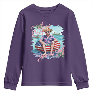 Funny Trump 2025 Welcome To America's Gulf Youth Sweatshirt Trump Sombrero Hat TS11 Purple Print Your Wear