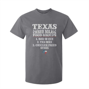 Proud American Texan T Shirt For Kid Texas Three Major Food Groups BBQ Tex Mex Chicken TS11 Charcoal Print Your Wear