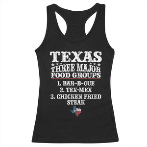 Proud American Texan Racerback Tank Top Texas Three Major Food Groups BBQ Tex Mex Chicken TS11 Black Print Your Wear