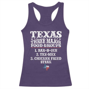 Proud American Texan Racerback Tank Top Texas Three Major Food Groups BBQ Tex Mex Chicken TS11 Purple Print Your Wear