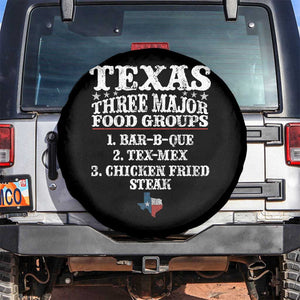 Proud American Texan Spare Tire Cover Texas Three Major Food Groups BBQ Tex Mex Chicken TS11 No hole Black Print Your Wear