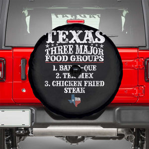 Proud American Texan Spare Tire Cover Texas Three Major Food Groups BBQ Tex Mex Chicken TS11 Black Print Your Wear
