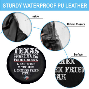 Proud American Texan Spare Tire Cover Texas Three Major Food Groups BBQ Tex Mex Chicken TS11 Print Your Wear