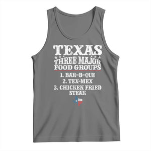 Proud American Texan Tank Top Texas Three Major Food Groups BBQ Tex Mex Chicken TS11 Black Heather Print Your Wear