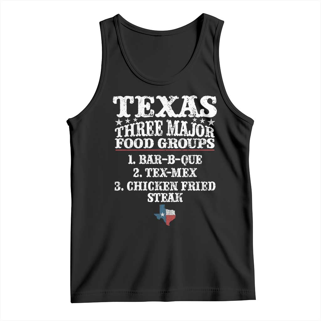 Proud American Texan Tank Top Texas Three Major Food Groups BBQ Tex Mex Chicken TS11 Black Print Your Wear