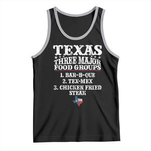 Proud American Texan Tank Top Texas Three Major Food Groups BBQ Tex Mex Chicken TS11 Black Athletic Heather Print Your Wear