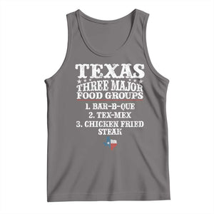 Proud American Texan Tank Top Texas Three Major Food Groups BBQ Tex Mex Chicken TS11 Deep Heather Print Your Wear
