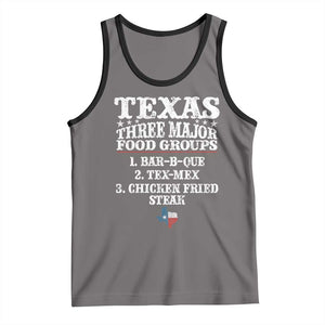 Proud American Texan Tank Top Texas Three Major Food Groups BBQ Tex Mex Chicken TS11 Deep Heather Black Print Your Wear