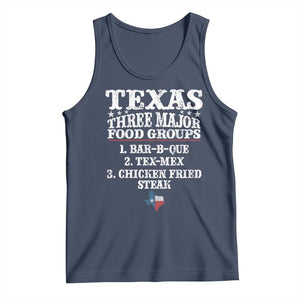 Proud American Texan Tank Top Texas Three Major Food Groups BBQ Tex Mex Chicken TS11 Navy Print Your Wear