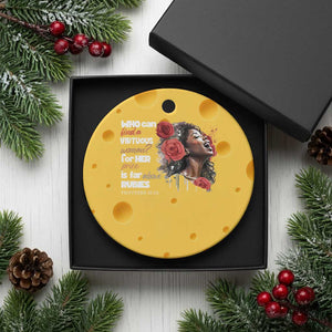 Christian African American Ceramic Ornament Who Can Find A Virtuous Woman TS11 1pc Yellow Cheese Print Your Wear