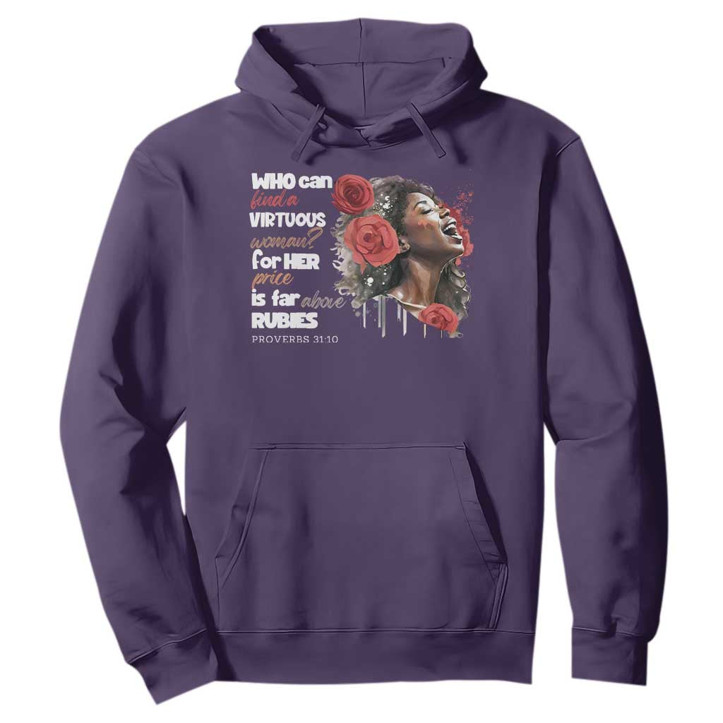 Christian African American Hoodie Who Can Find A Virtuous Woman TS11 Purple Print Your Wear