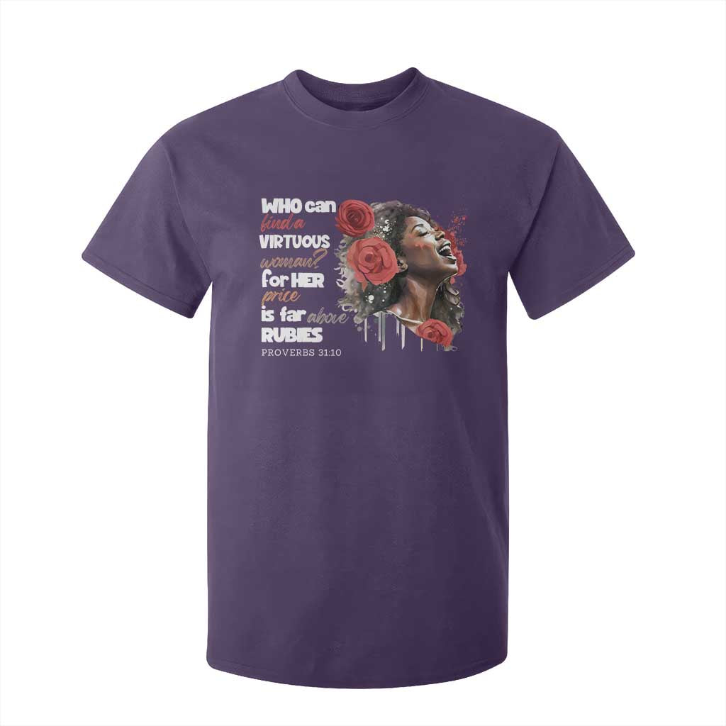 Christian African American T Shirt For Kid Who Can Find A Virtuous Woman TS11 Purple Print Your Wear