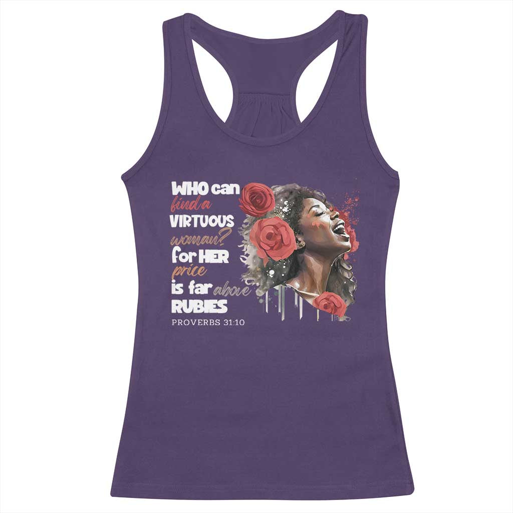 Christian African American Racerback Tank Top Who Can Find A Virtuous Woman TS11 Purple Print Your Wear